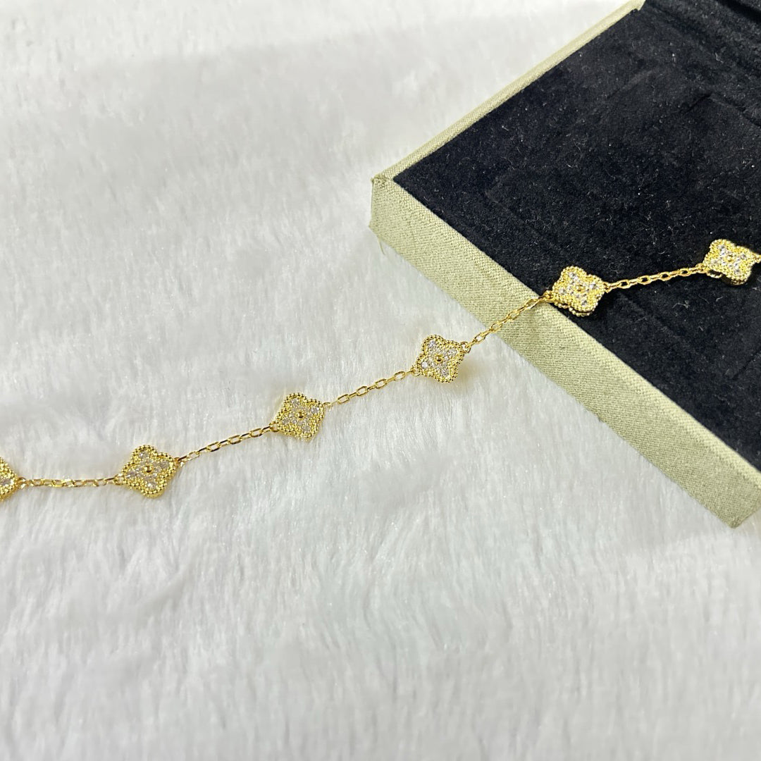[Vicky]CLOVER 6 MOTIF DIAMOND BRACELET