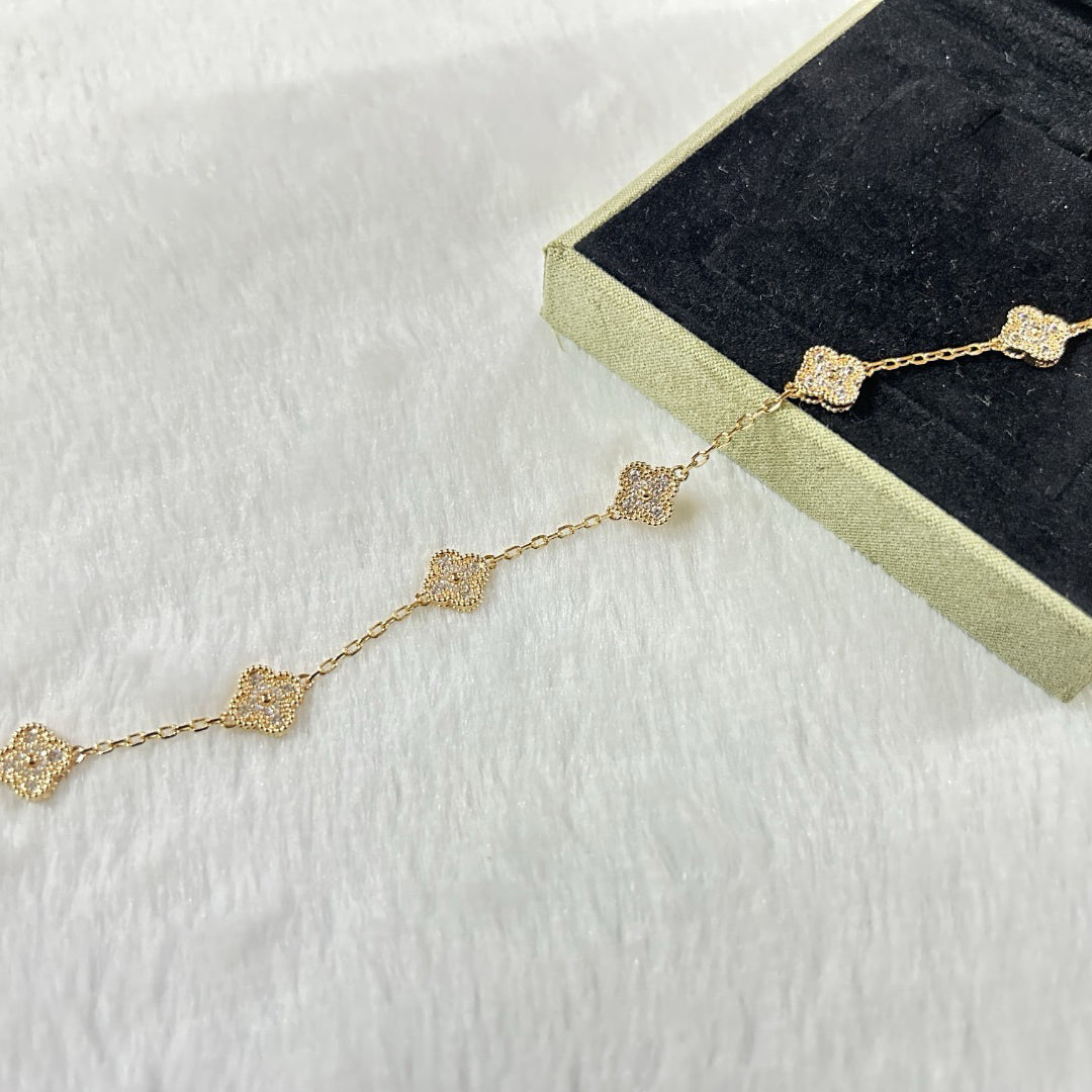 [Vicky]CLOVER 6 MOTIF DIAMOND BRACELET