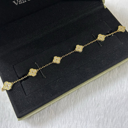 [Vicky]CLOVER 6 MOTIF DIAMOND BRACELET