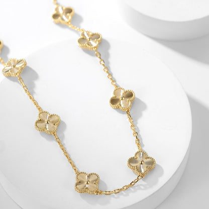 [Vicky]CLOVER 10 MOTIFS LASER NECKLACE