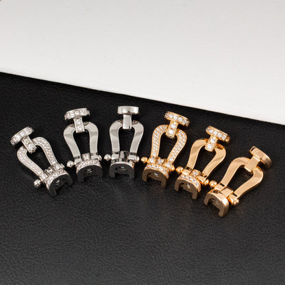 [Vicky]FORCE LARGE HORSESHOE HALF DIAMOND BRACELET SILVER