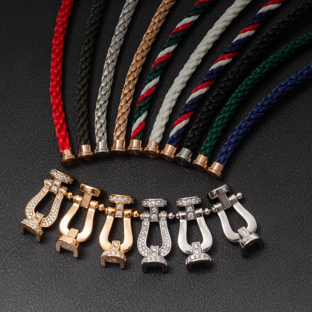 [Vicky]FORCE LARGE HORSESHOE HALF DIAMOND BRACELET ROSE GOLD