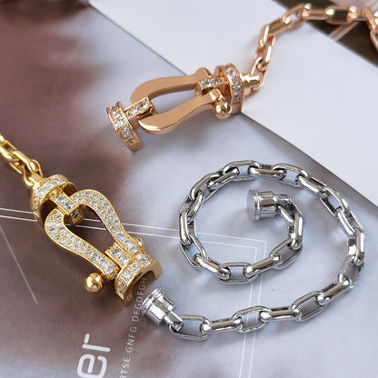 [Vicky]FORCE LARGE HORSESHOE CLASP  METAL BRACELET