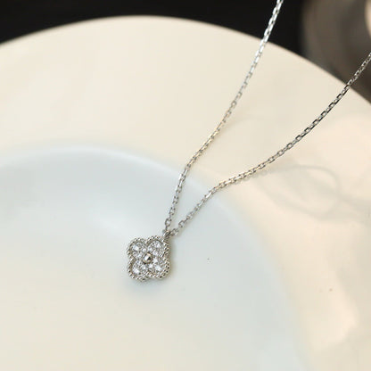 [Vicky]CLOVER MINI 9.5MM PENDANT DIAMOND NECKLACE