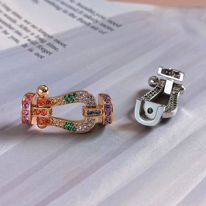 [Vicky]FORCE LARGE HORSESHOE  COLORED DIAMOND BRACELET ROSE GOLD