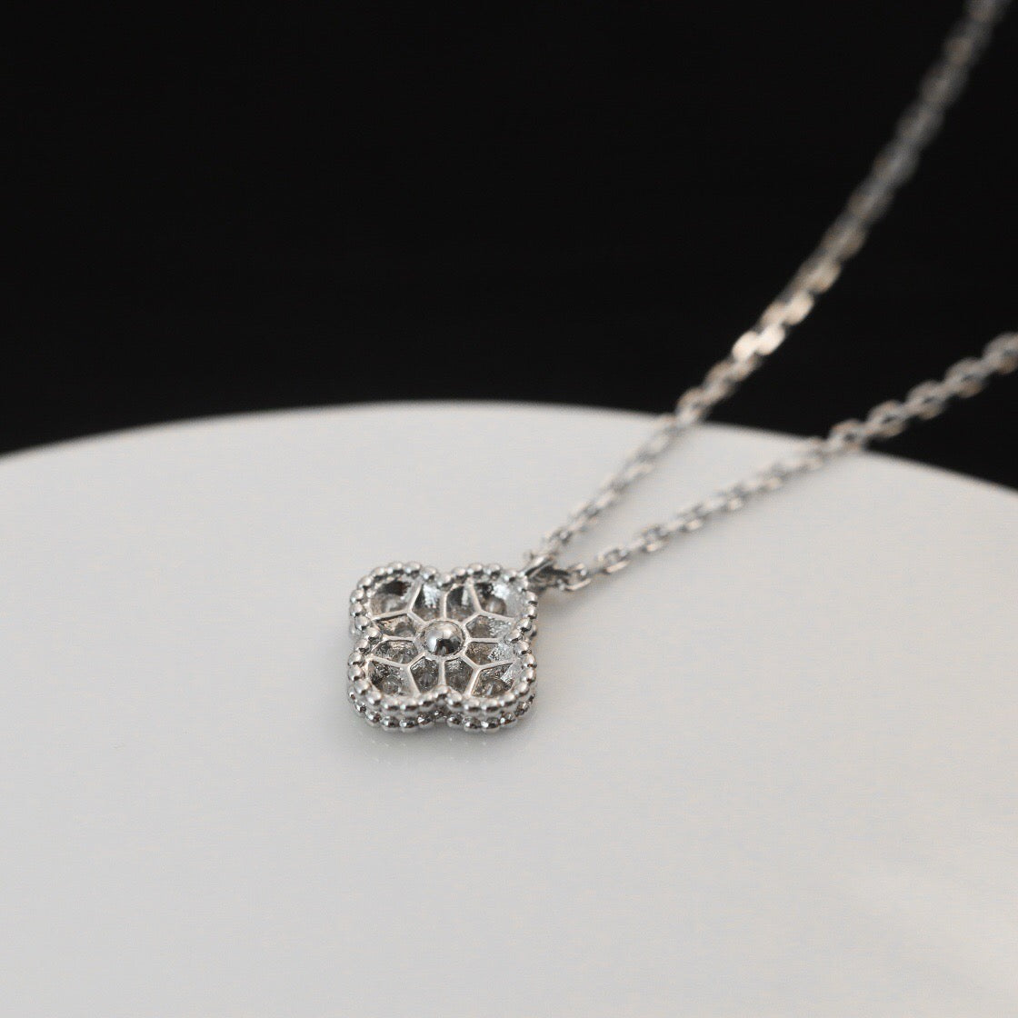 [Vicky]CLOVER MINI 9.5MM PENDANT DIAMOND NECKLACE