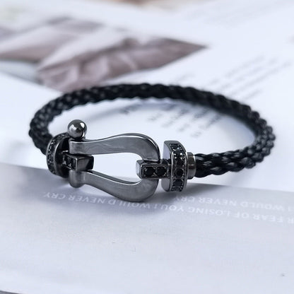 [Vicky]FORCE LARGE SERIES HORSESHOE BLACK SAMURAI BRACELET