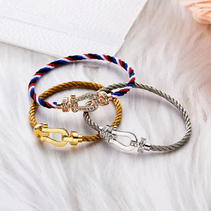 [Vicky]FORCE LARGE HORSESHOE NO DIAMOND BRACELET GOLD