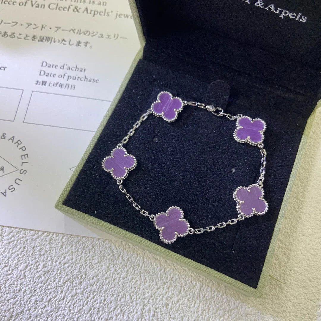 [Vicky] CLOVER 5 MOTIF VIOLET BRACELET COLLECTION
