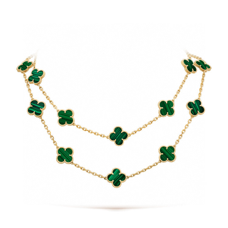 [Vicky]CLOVER 20 MOTIFS MALACHITE GOLD