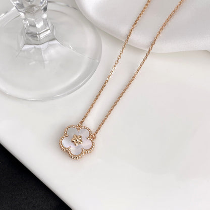[Vicky]LUCKY  WHITE MOP  PLUM BLOSSOM NECKLACE