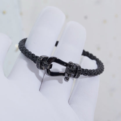 [Vicky]FORCE LARGE SERIES HORSESHOE BLACK SAMURAI BRACELET