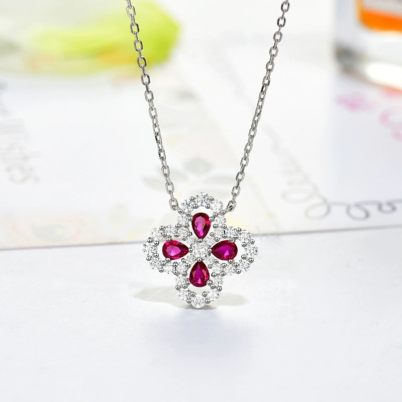 [Vicky]LOOP NECKLACE FULL MOTIF DIAMOND 16MM MULTIPLE COLORS
