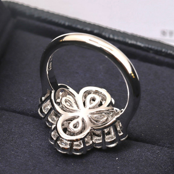 [Vicky]LOOP RING FULL MOTIF DIAMOND 16MM SILVE