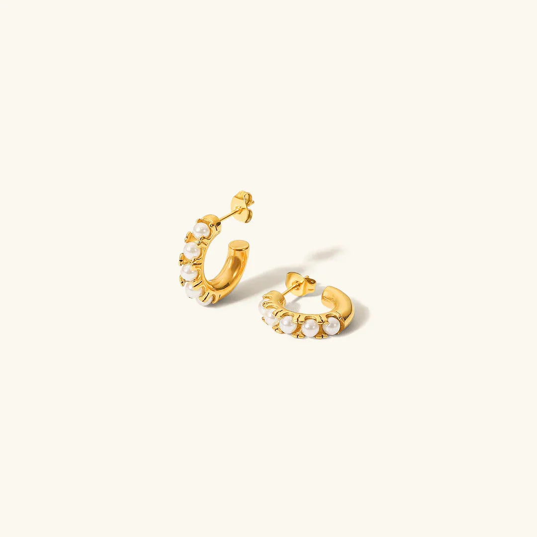 [Royal Vicky]Irene Pearl Hoop Earrings