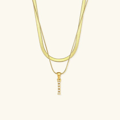 [Royal Vicky]Fiona Layered Gold Initial Letter Necklace