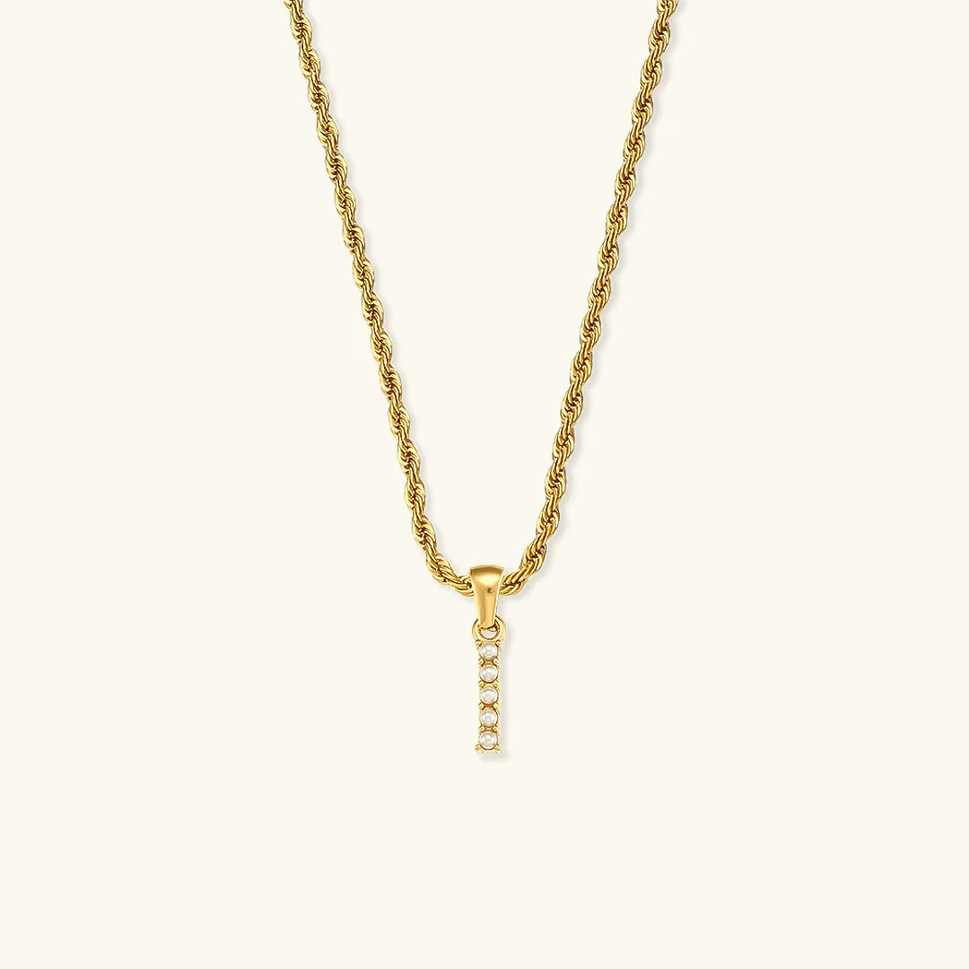 [Royal Vicky]Elodie Initial Letter Pearl Necklace