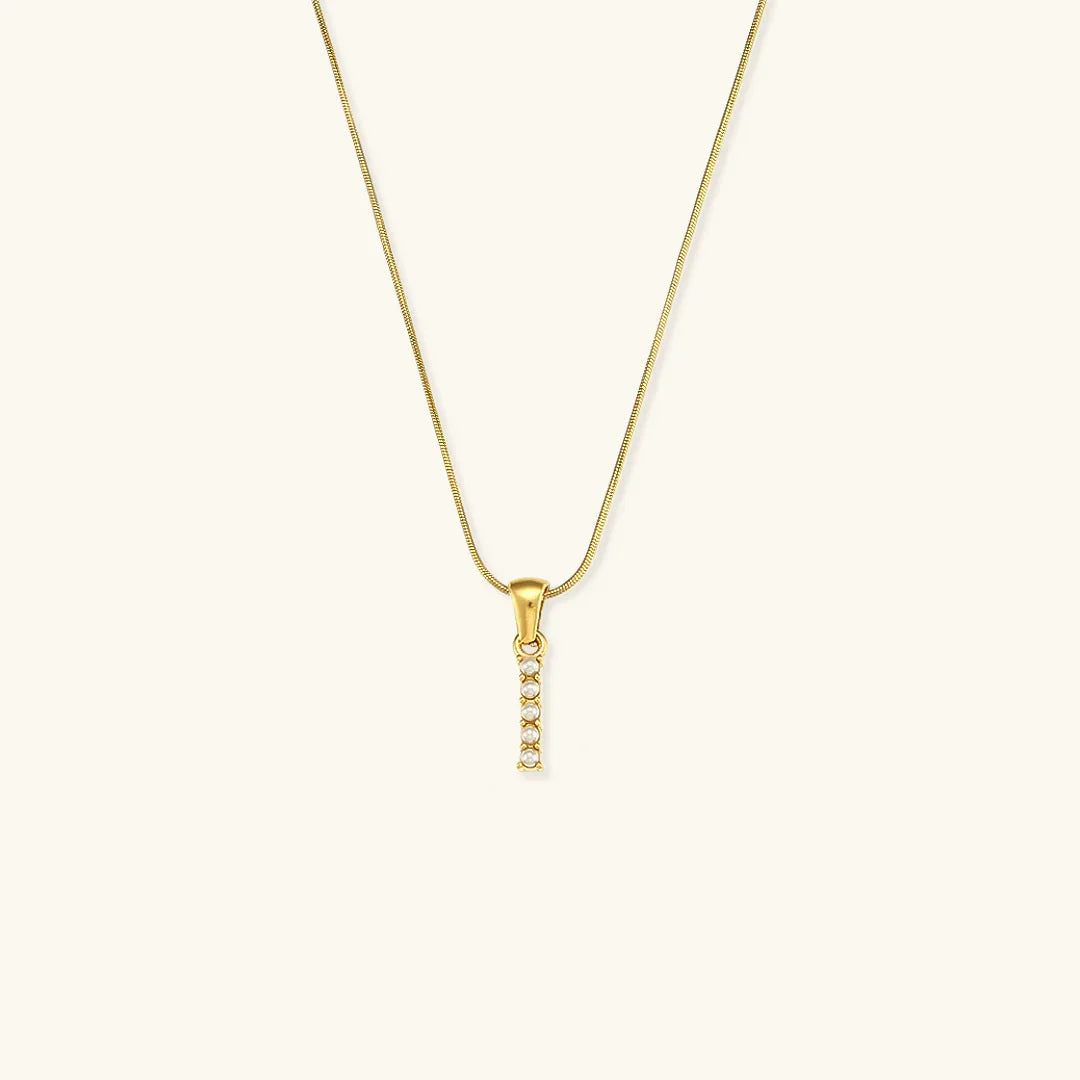 [Royal Vicky]Augustine Initial Letter Pearl Necklace