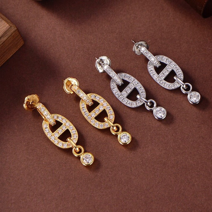 [Vicky]HM CHAINE DIAMOND EARRINGS