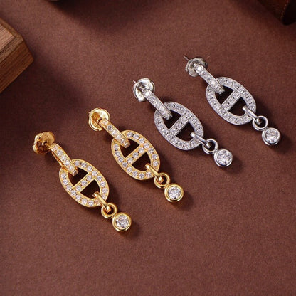 [Vicky]HM CHAINE DIAMOND EARRINGS