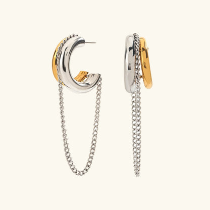 [Royal Vicky]Galilea Link Chain Hoops