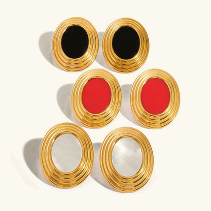 [Royal Vicky]Ruthie Gold Enamel Earrings