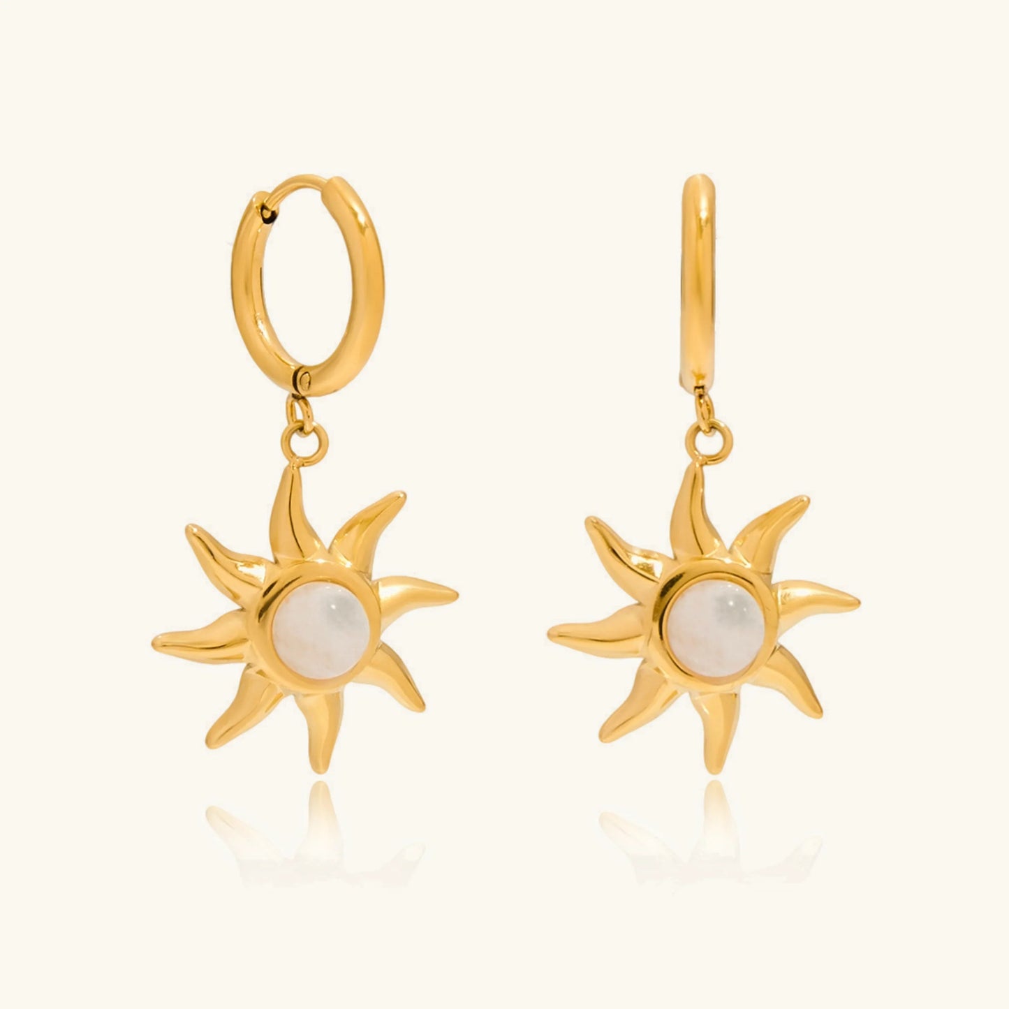 [Royal Vicky]Helia Sun-shaped Moonstone Earrings