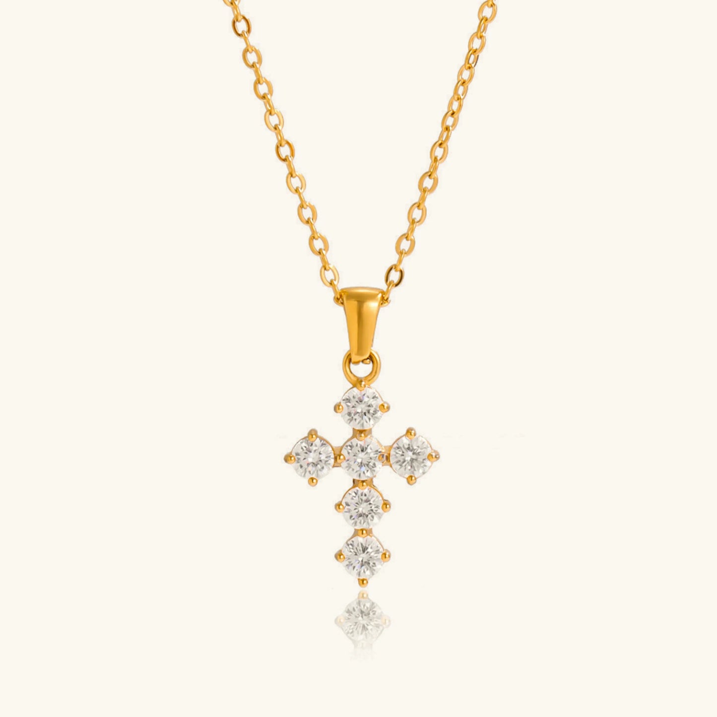 [Royal Vicky]Wynter Diamond Cross Necklace