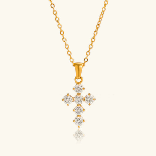 [Royal Vicky]Wynter Diamond Cross Necklace