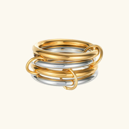 [Royal Vicky]Alexandria Two-Tone Stacked Ring