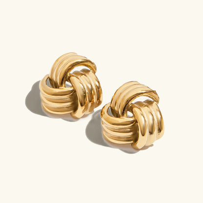 [Royal Vicky]Avielle Chunky Gold Knot Earrings