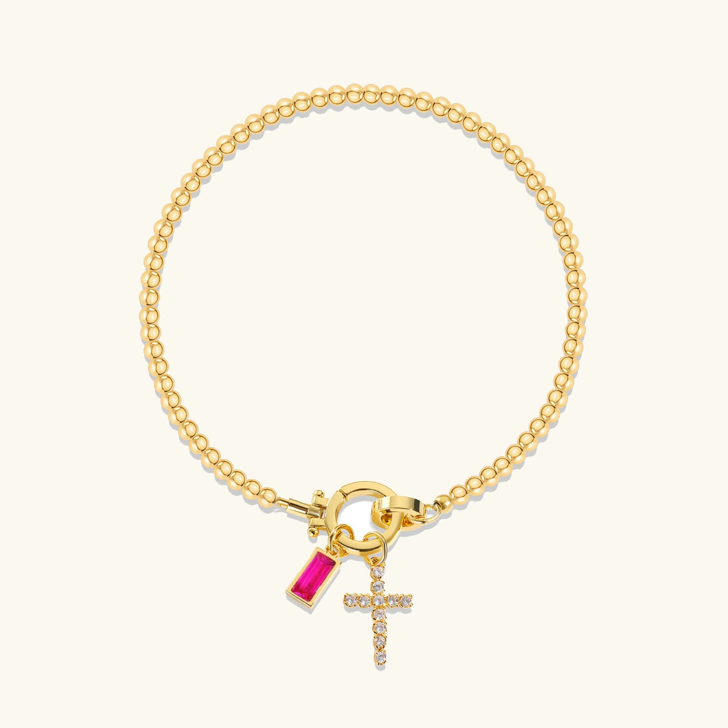 [Royal Vicky]Amalia Birthstone Cross Bracelet