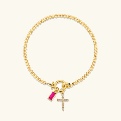 [Royal Vicky]Amalia Birthstone Cross Bracelet