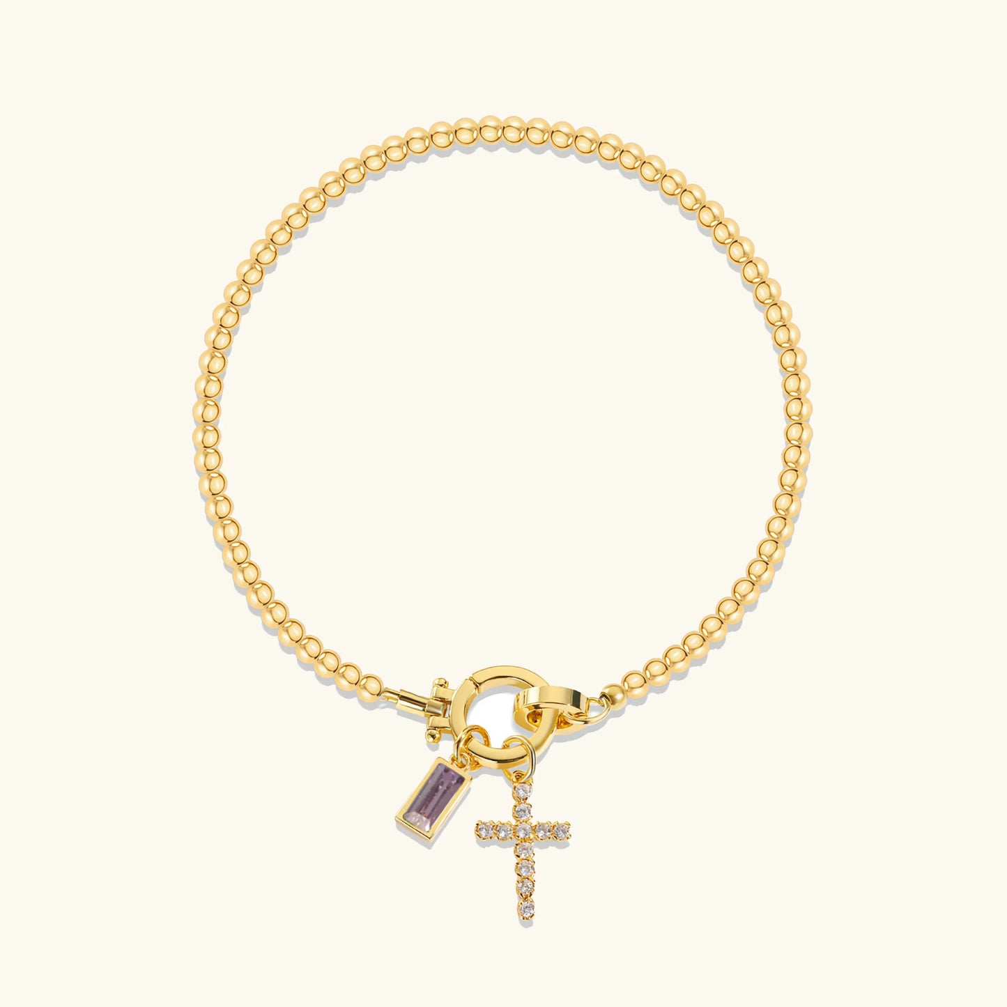 [Royal Vicky]Amalia Birthstone Cross Bracelet