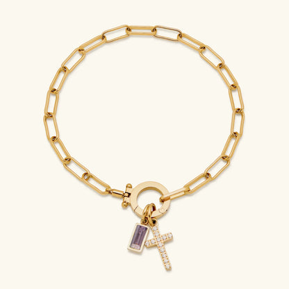 [Royal Vicky]Annabella Birthstone Cross Bracelet