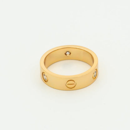 [Vicky]LOVE RING 5.5MM 3 DIAMONDS PINK GOLD