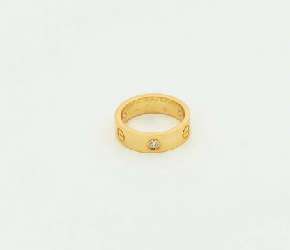 [Vicky]LOVE RING 5.5MM 3 DIAMONDS GOLD