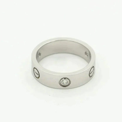 [Vicky]LOVE RING 5.5MM 3 DIAMONDS SILVER