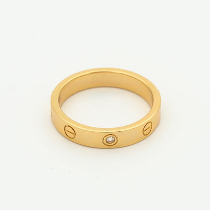 [Vicky]LOVE RING 4MM 1 DIAMOND PINK GOLD