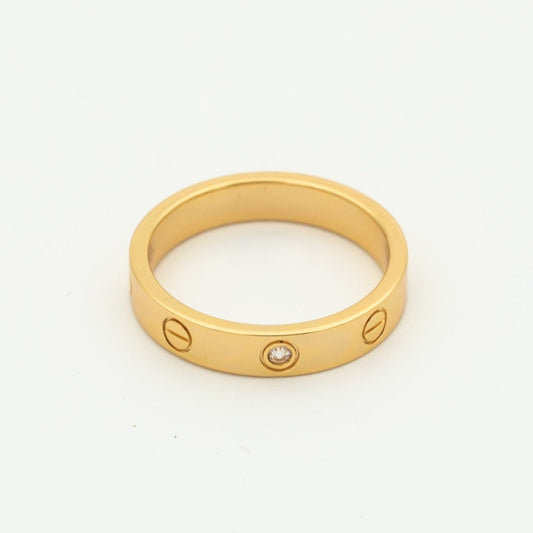 [Vicky]LOVE RING 4MM 1 DIAMOND PINK GOLD