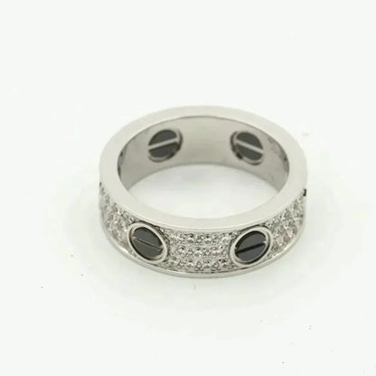 [Vicky]LOVE RING 5.5MM DIAMONDS PAVED CERAMIC