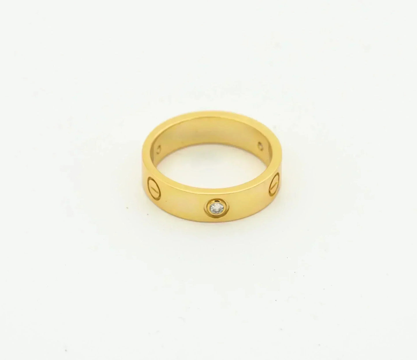 [Vicky]LOVE RING 4MM 1 DIAMOND GOLD