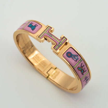 [Vicky]H PINK GOLD BRACELET PINK CERAMIC