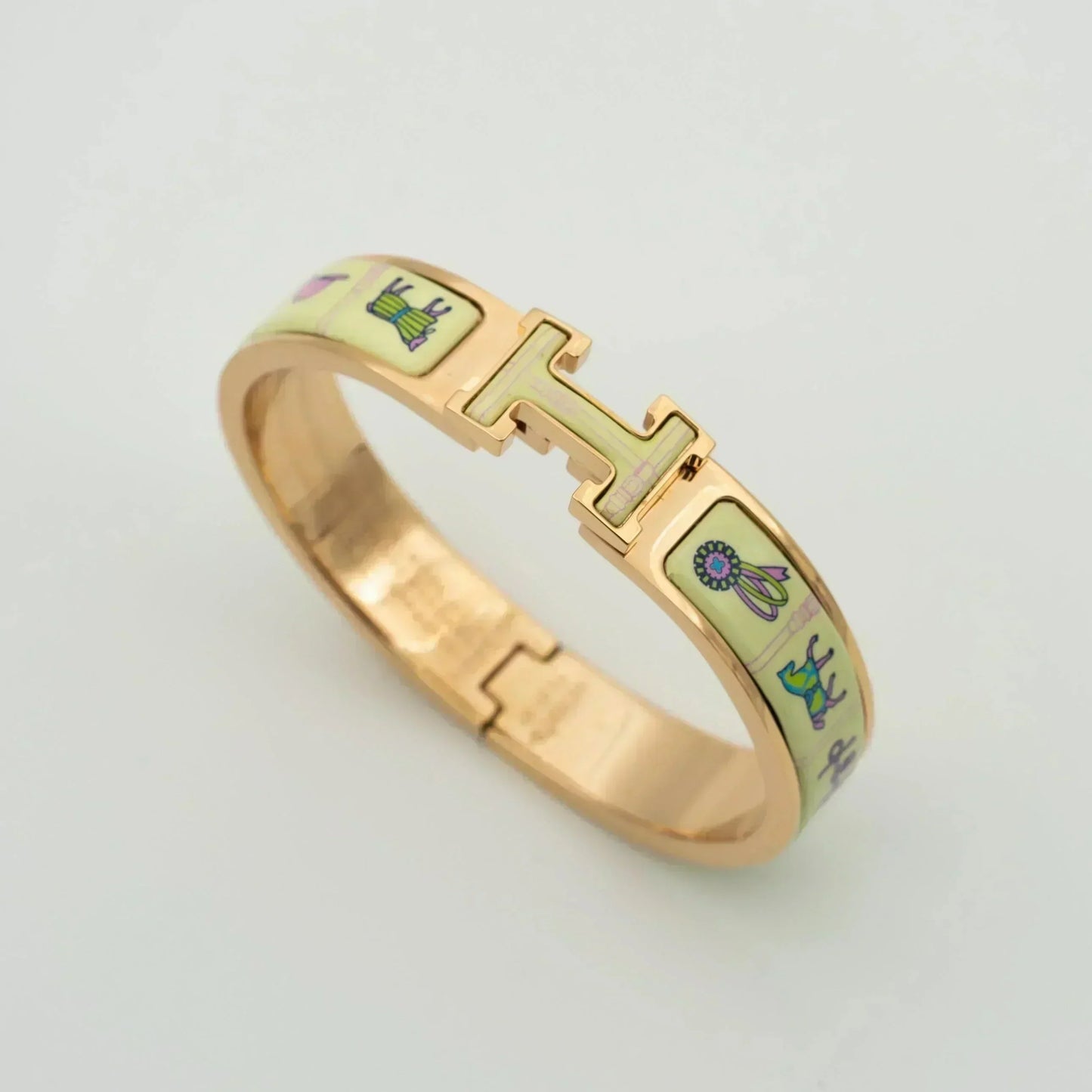 [Vicky]H PINK GOLD BRACELET CREAM CERAMIC