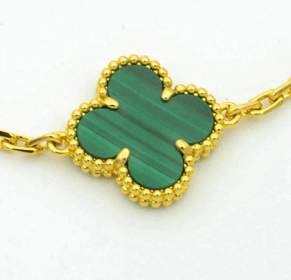 [Vicky] CLOVER 5 MOTIF MALACHITE BRACELET COLLECTION