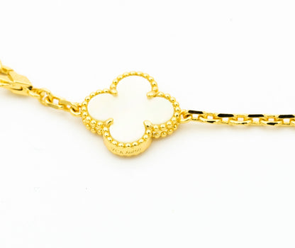 [Vicky]CLOVER BRACELET 5 MOTIFS ONYX MOP