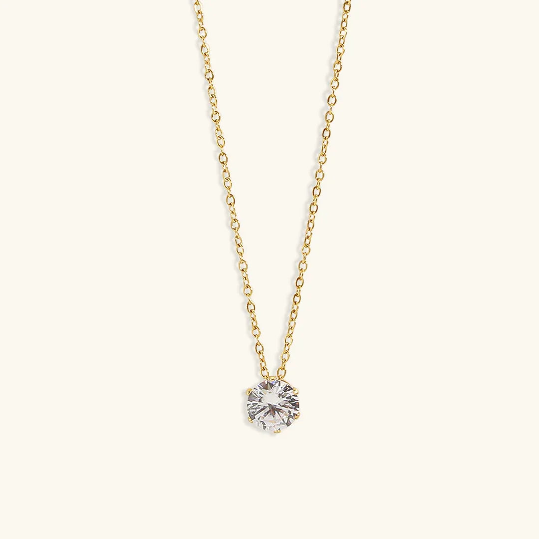 [Royal Vicky]Kyla Solitaire Gold Necklace