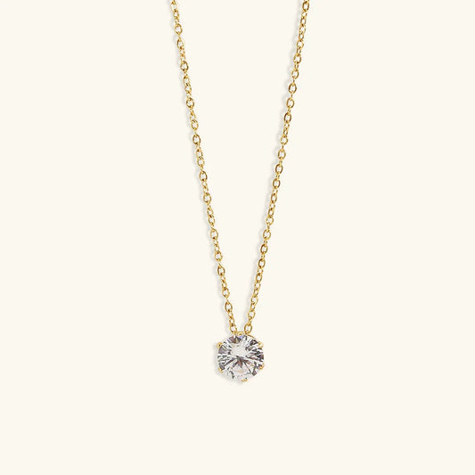 [Royal Vicky]Kyla Solitaire Gold Necklace