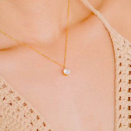 [Royal Vicky]Kyla Solitaire Gold Necklace