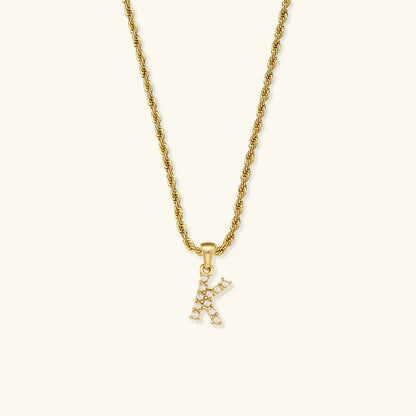 [Royal Vicky]Elodie Initial Letter Pearl Necklace